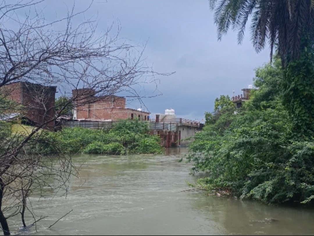 जालौन में मलंगा नाले का जलस्तर बढ़ा, कई इलाकों में भरा पानी