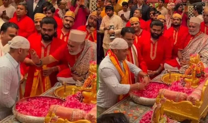 गणेशोत्सव की झलक: अभिनेता सलमान खान ने गणेश चतुर्थी कार्यक्रम में लोगों के सामने जोड़े हाथ और बच्चों को बचाया