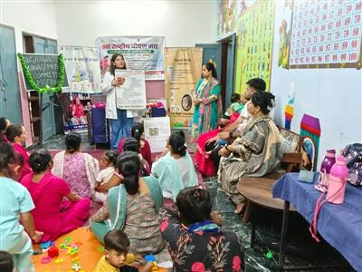 पोषण अभियान: सोनीपत में आंगन मिलन उत्सव के दौरान महिलाओं को स्वास्थ्य के प्रति किया गया जागरूक