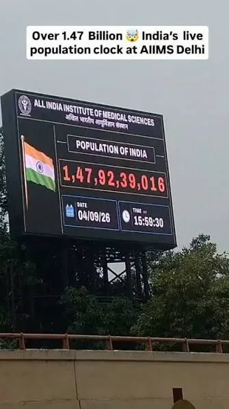 वायरल वीडियो: एम्स में भारत की आबादी के लाइव डिस्प्ले को लेकर चर्चा तेज