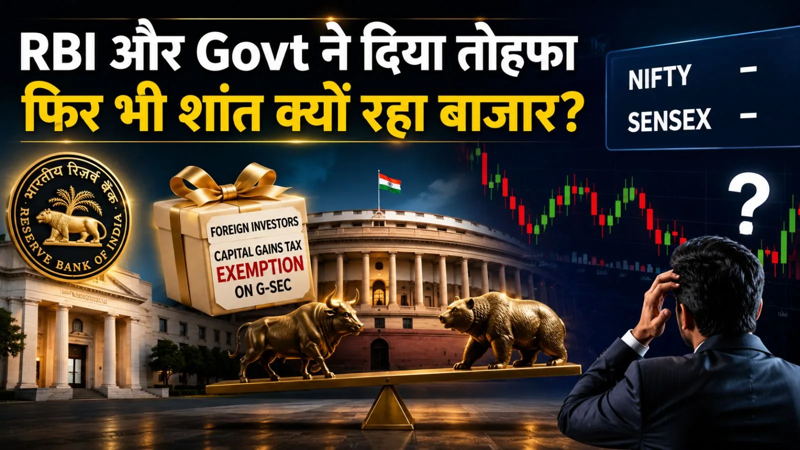 शेयर बाजार में गिरावट: आरबीआई के दर बढ़ाने से सेंसेक्स और निफ्टी में सुस्ती