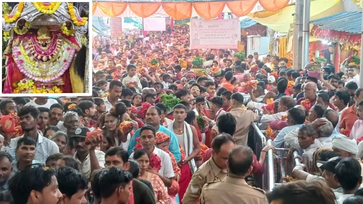 विशेष पर्व: शारदीय नवरात्र में मां दुर्गा के दरबार में उमड़ी भक्तों की भारी भीड़