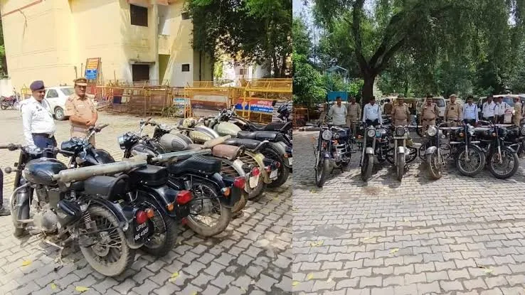पटाखा बुलेट जब्ती: झांसी में पुलिस ने आवाज करने वाली चार मोटरसाइकिलें पकड़ीं