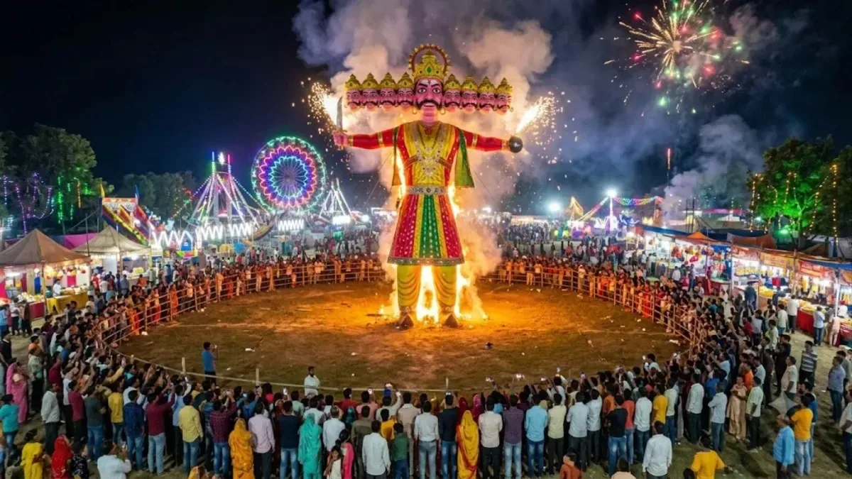 रावण दहन उत्सव: जौनपुर में 99 स्थानों पर जलाए गए पुतले
