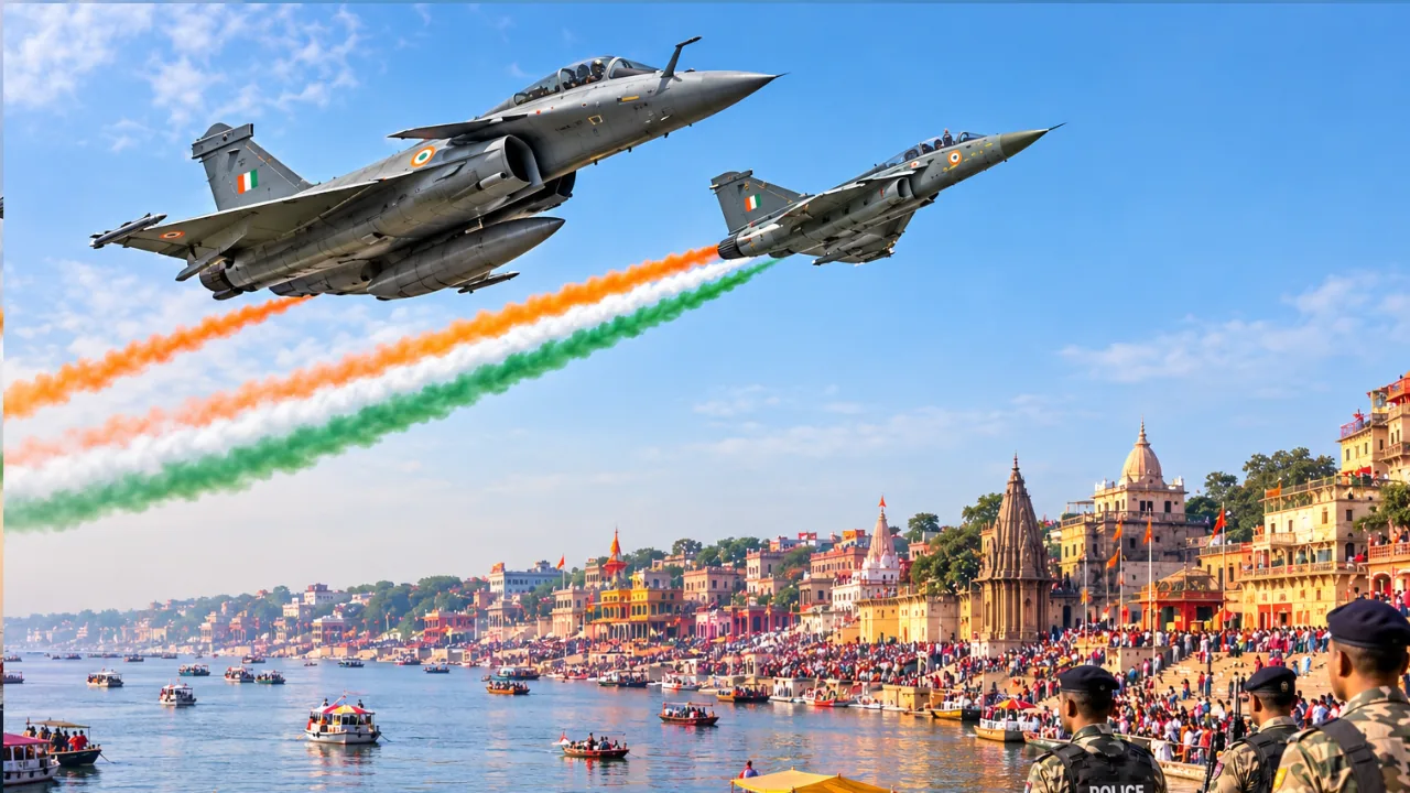 इंटरनेट पर धूम: वाराणसी एयर शो के दौरान विमानों के करतबों को किया गया खूब सर्च
