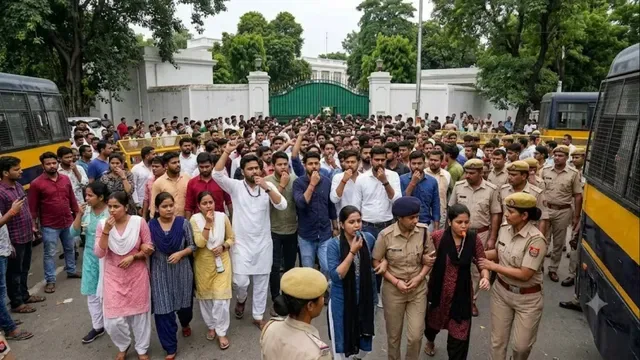 शिक्षक भर्ती प्रदर्शन: 68500 अभ्यर्थियों ने लखनऊ में बीजेपी अध्यक्ष के घर को घेरा