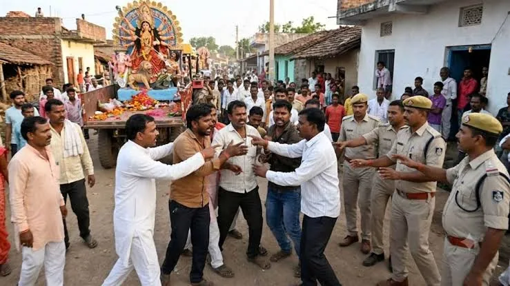 छतरपुर में तनाव: मूर्ति विसर्जन के दौरान पुलिस दल पर अचानक हमला और भारी बवाल