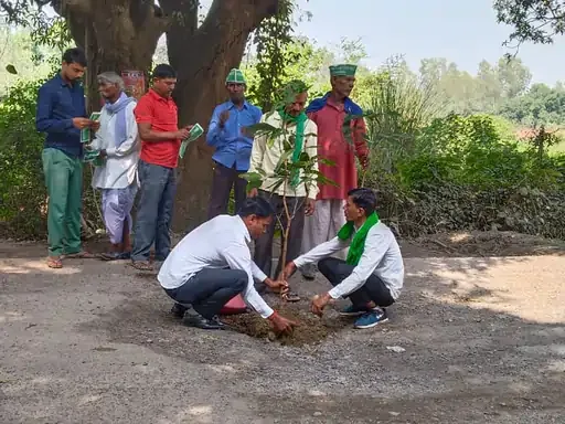 सड़क पर अनोखा विरोध: क्षतिग्रस्त सड़क पर पौधरोपण कर लोगों ने दर्ज कराई आपत्ति