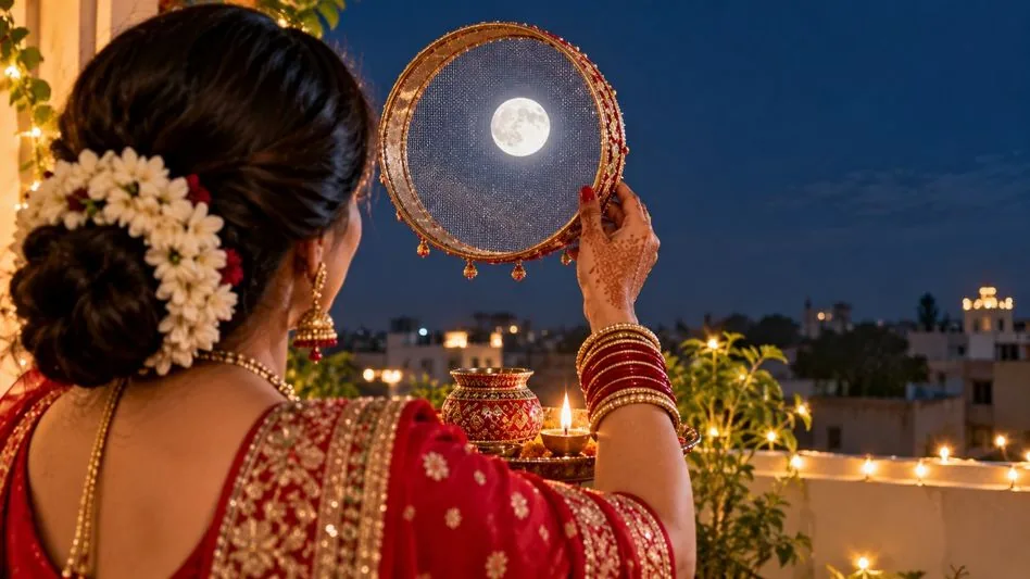 करवाचौथ पर्व: लखनऊ में चांद के दीदार के साथ फीकी पड़ी मजहब की दीवारें