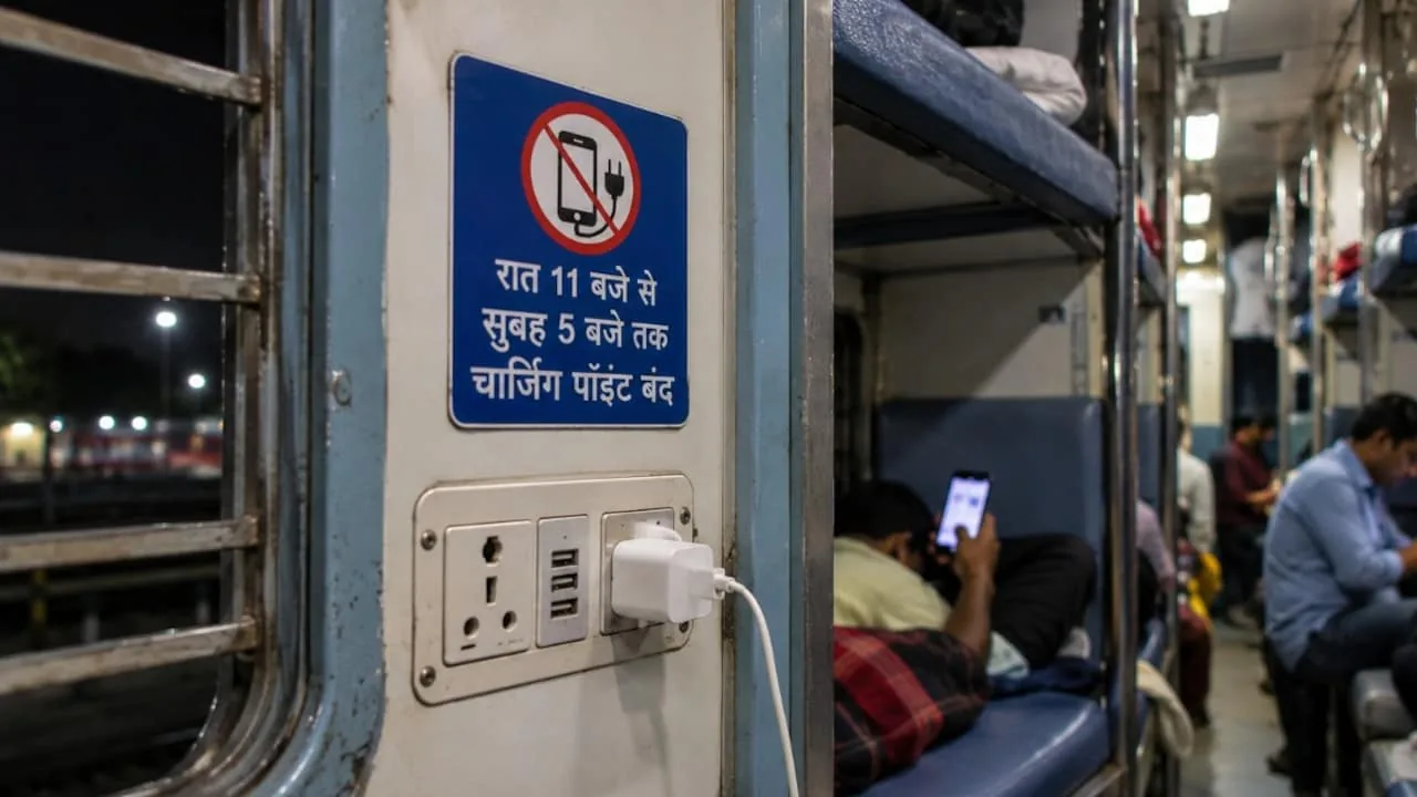 रेलवे का निर्णय: रात के समय ट्रेनों में मोबाइल चार्जिंग सुविधा बंद