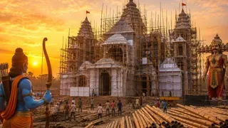 श्रीराम के दर्शन: ग्रेटर नोएडा में रामलीला के दौरान तैयार हुआ भव्य मंदिर मॉडल